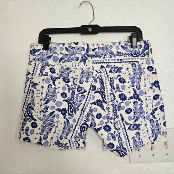 Rebecca Minkoff Crossby Boyfriend Shorts in White and Blue - Picture 11 of 13